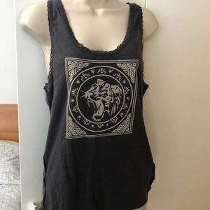 Free people charcoal combo tee